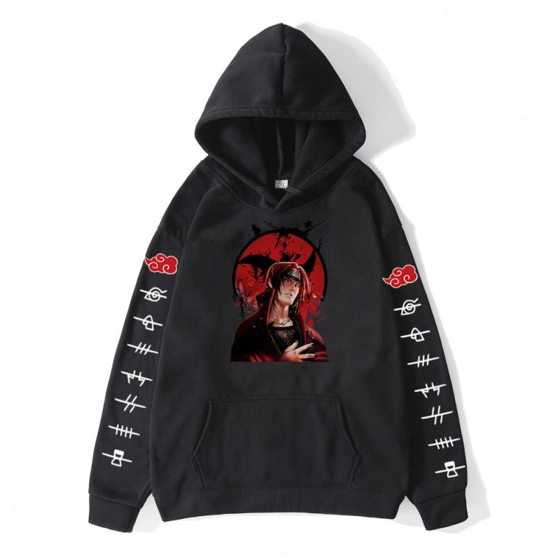 Herren Naruto Anime Hoodie Cosplay Sweatshirt Lockere Passform Baumwollmischung Langarm Lässig Streetwear