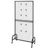2 Packs Grid Wall Panels, 898 X 1798 Mm Wire Grid Panels Display Rack, Movable Art Display Shelf with Wheels & 10 Hooks, Black Carbon Steel Gridwall