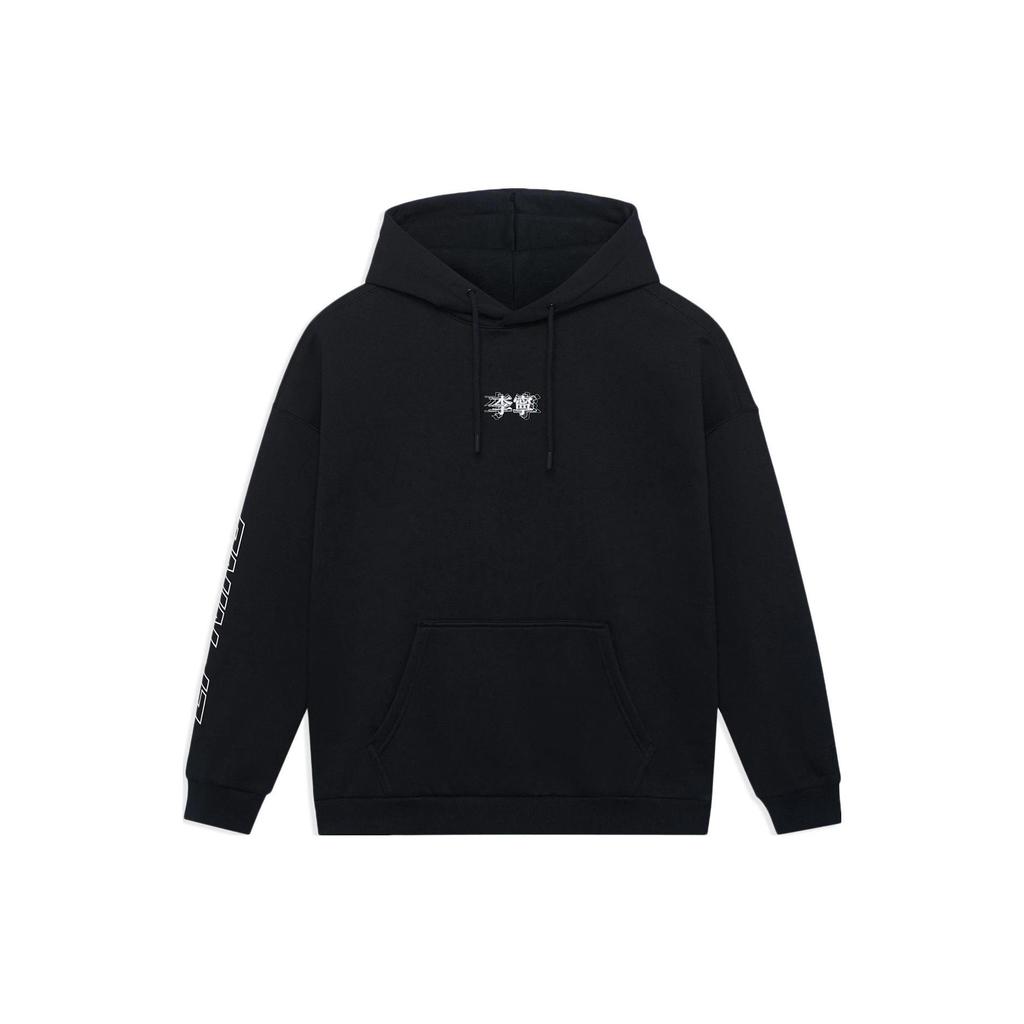 Li Ning Sweatshirts Unisex Black Hooded Moderate Regular AWDSB19-3