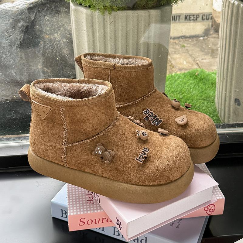 

Women s soft elastic winter warm cold padded snow boots thick bottom non-slip wear outdoor leisure sports fur cotton boots 40