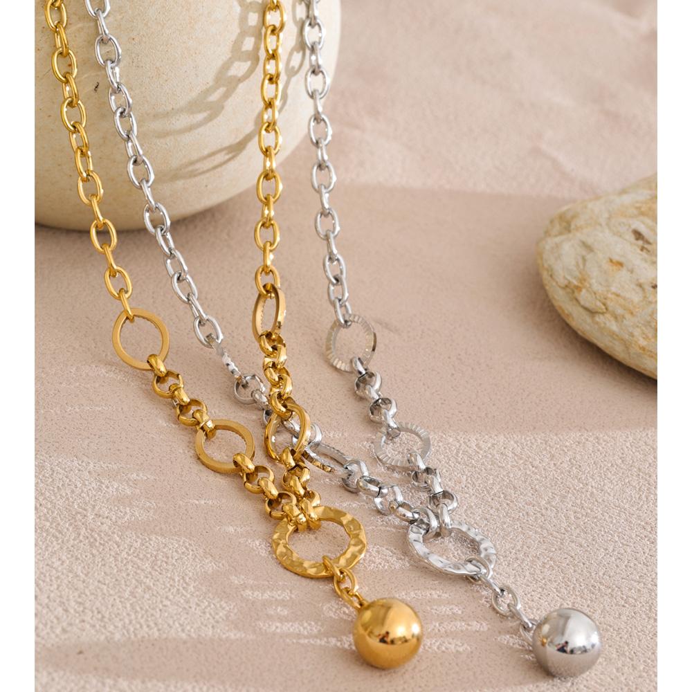 Eetit High Quality Stainless Steel Chain Round Ball Pendant Necklace Gold & Platinum PVD Plated Waterproof Distinctive Jewelry