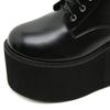 10.5cm Heels Thick Soled Thick Heels Waterproof Platform Side Zipper HIGH HEELS Front Lace Up Women's Boots Lhx