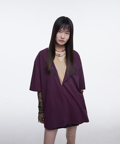 Fake Mama [Fake Mama X Alchemist] Logo Layered Dress Top_Purple Free