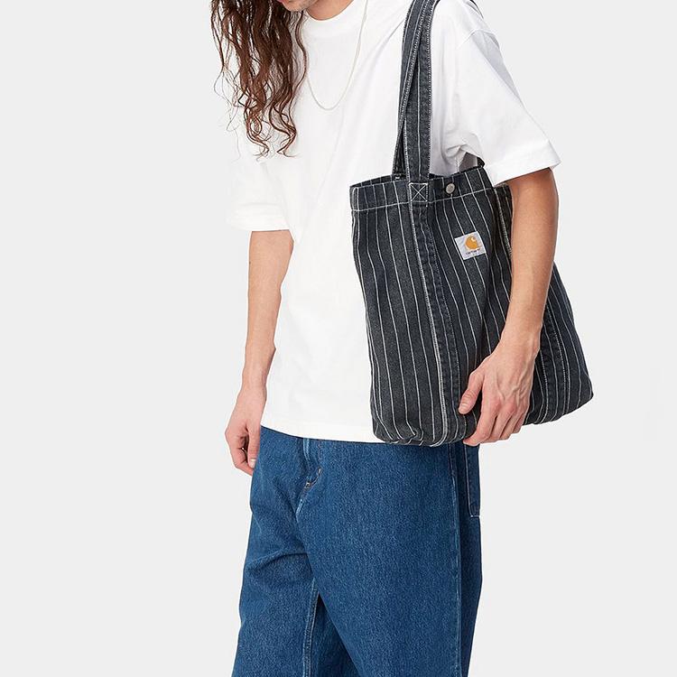 New Carhartt WIP Cotton Tote Bag, Shopping Bag, Shoulder Bag, Handbag Men's Black & White I0330071XX06