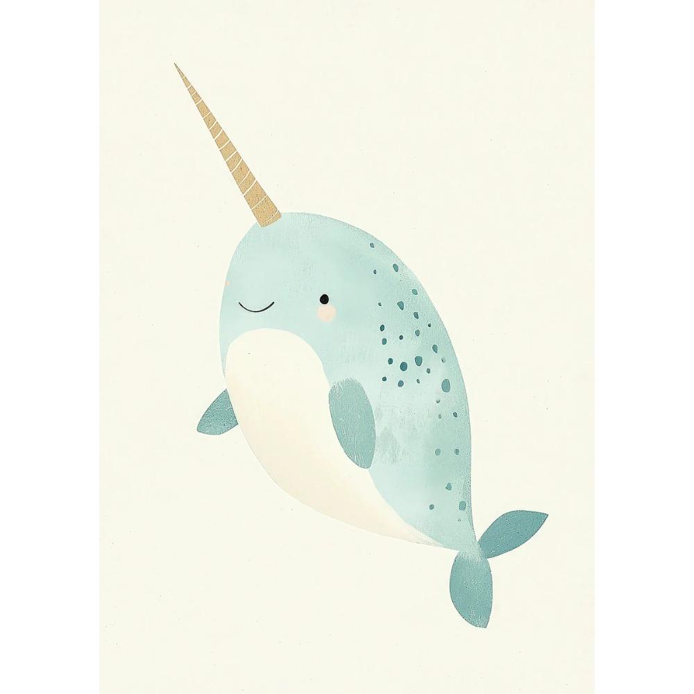 Cute Ocean Animals Watercolor Poster Minimalism Beach Octopus Whale Prints Canvas Painting Wall Art Picture Home Kids Room Decor