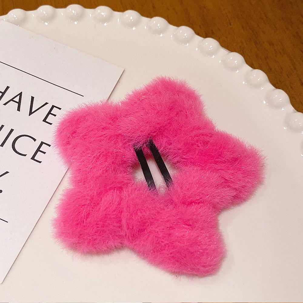 

Y2K Девочки Милые Пушистые Заколки для Волос Звезда Дети Детские Искусственный Мех Бобби Пин Однотонный Пентаграмма Зажим для Волос Милый Зажим для Боковых Волос 1 шт.