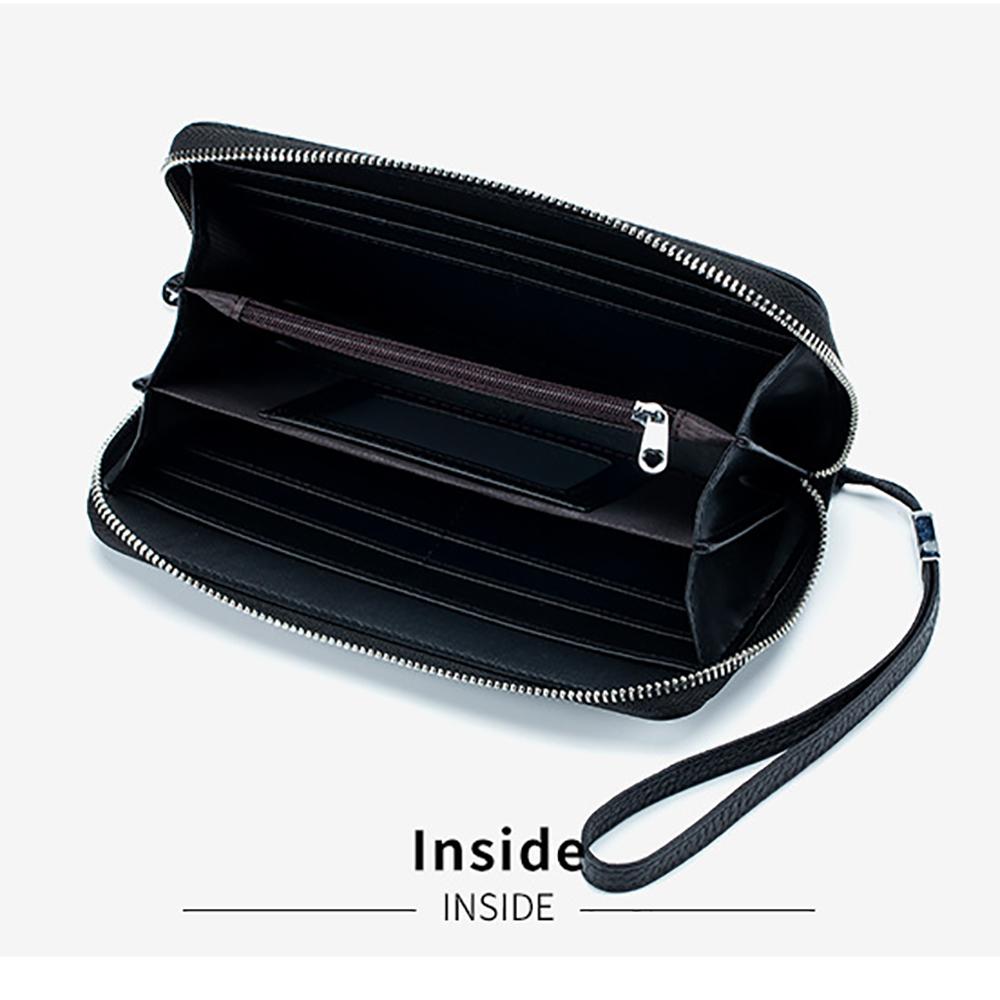 Damen Geldbörse Lange Leder RFID Top Lederhandtasche Weiches Leder Einfache Brieftasche Handytasche