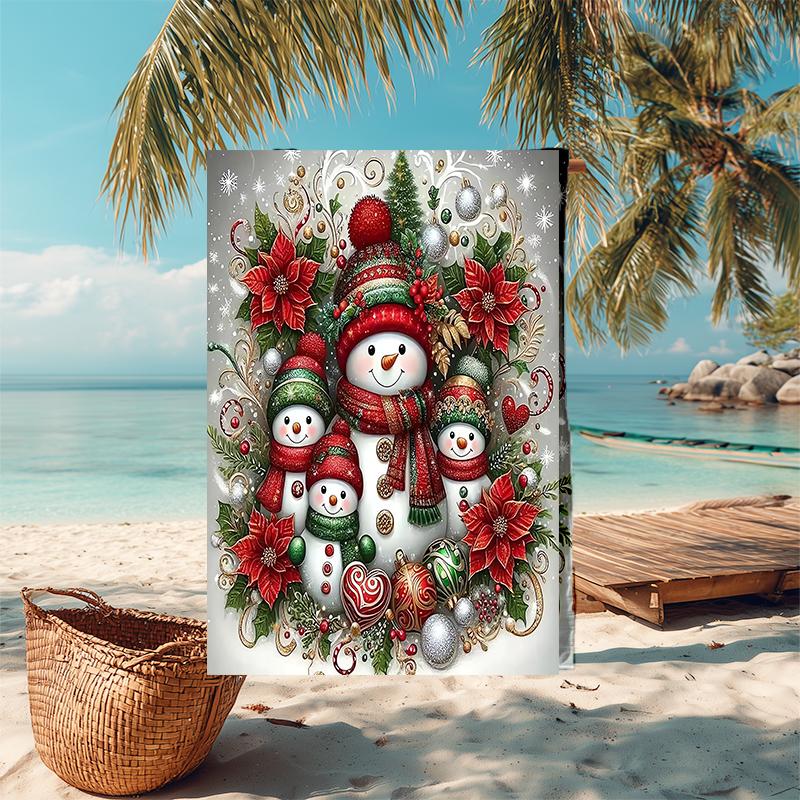 Ultra-Soft Beach Towel with Christmas Theme,Ideal for Pool - Camping, Diving - Perfect Travel Essential, Vibrant Beach Towel.