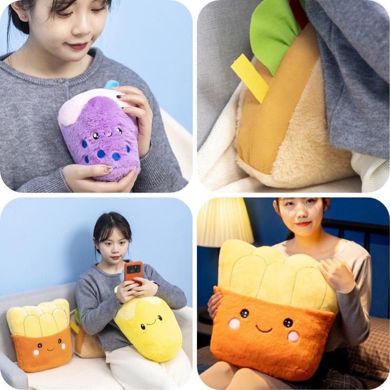 Creative Cartoon Snack And Beverage Little Rabbit Plush Pillow Sofa Cushion Stuffed Toy For Girls