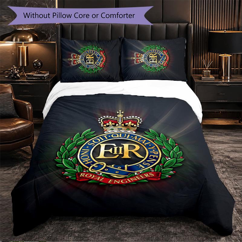 Royal Engineers A.F.C Themed Bedding 3Pcs Duvet Cover Set Decorative Bed Linen For Teen Room Home Decoration