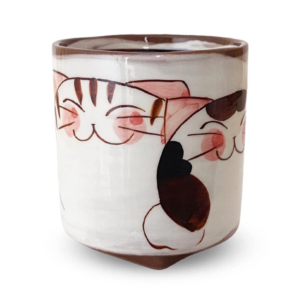 Studio Sho Three Kittens Hasami Made in Japan J-Kitchens Square-Based Teacup, Blue, Ware,