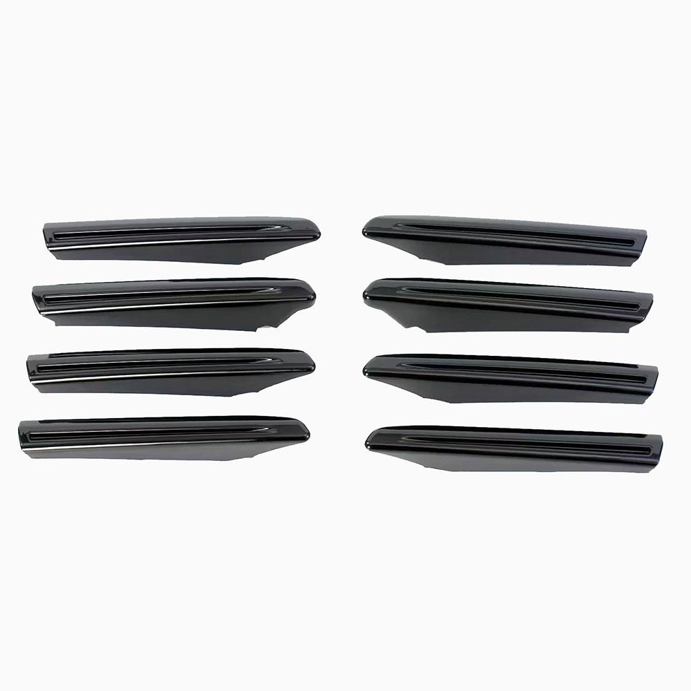 For Toyota Land Cruiser 300 2021 2022 LC300 Chrome/Bright Black/Carbon Fiber Front Grille Bumper Guard Styling Trim Covers 8pcs