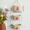 Farmhouse 3-Tier Hanging Basket. Hand-Woven Wall & Desk Storage. Detachable Rope. Perfect Home Organizer, Stylish Room Decor.