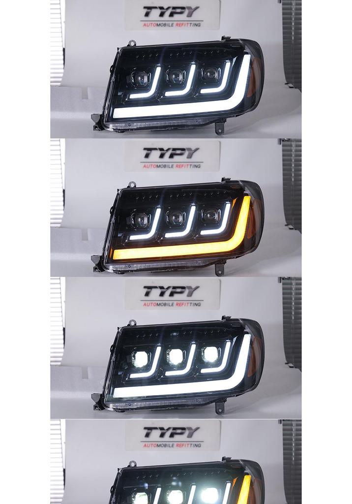 LED Flowing Turn Signal Headlight Assembly for 98-07 Toyota Land Cruiser LC100