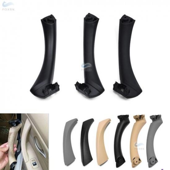 Rear Left Gray Inner Outer Door Panel Handle Pull Trim Cover For BMW E90 E91