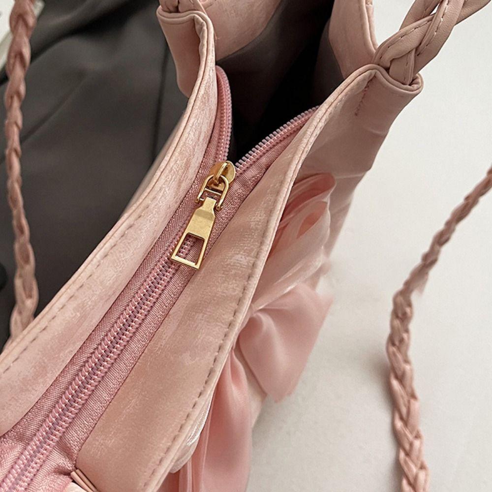 Large Capacity Women's Shoulder Bag Soft Casual Handheld Bag Portable Bow Shoulder Bag Casual Wear