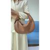 Popular hand-woven tote bag 2025 new portable underarm bag women's versatile dumpling crescent bag
