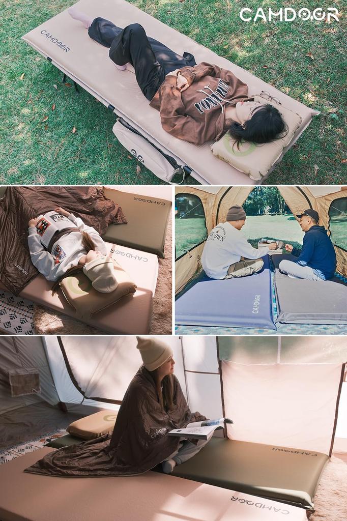 CAMDOOR Camping Thick Inflatable Air Mattress Automatic Extra Wide Inflatable Mattress for Car Automatic Camping Easy To Easy Storage Bag Included