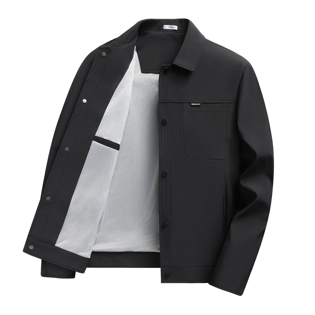 Jacket Men's Short Lapel Casual Jacket Spring and Autumn New Handsome and Versatile Thin Work Top