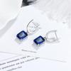 Romantic Fashion Zircon Square Earrings In Blue - European & American Style