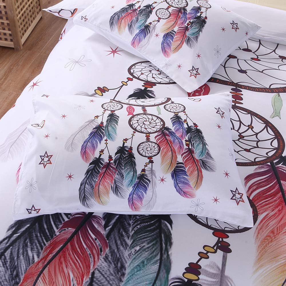 Comforter 3 Piece 3D Dreamcatcher Microfiber Bedroom Duvet Set 2 X S 1 X Quilt Case For Double King Single Bed (King-220X240Cm)