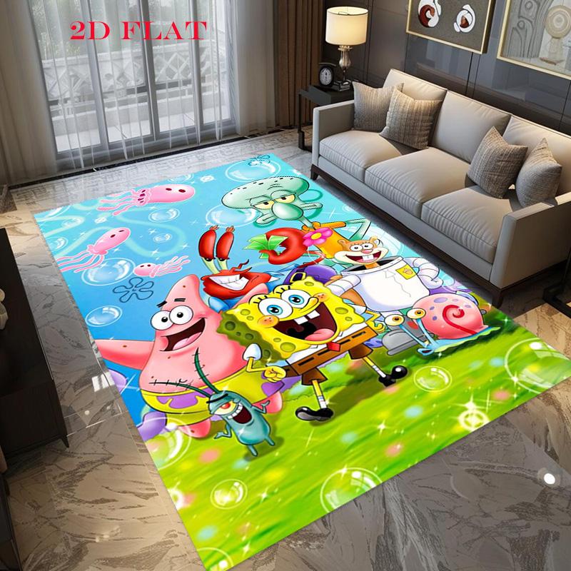 Spongebob Friends Adventure carpet Camping Trip Suitable For All Seasons Sheet Machine Washable Air Conditioning carpet