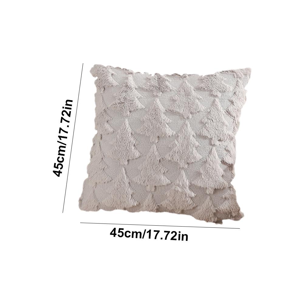 Christmas Pillow Covers 45x45cm Soft Plush Pillowcase (White Christmas Tree)