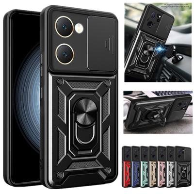 Armor Case for VIVO Y28S Y18 Y18e Y28 Y03 Y02 Y17S Y27 Y16 Y36 5G Cover Lens Protection with Ring Magnetic Holder Business Full Protection Cover