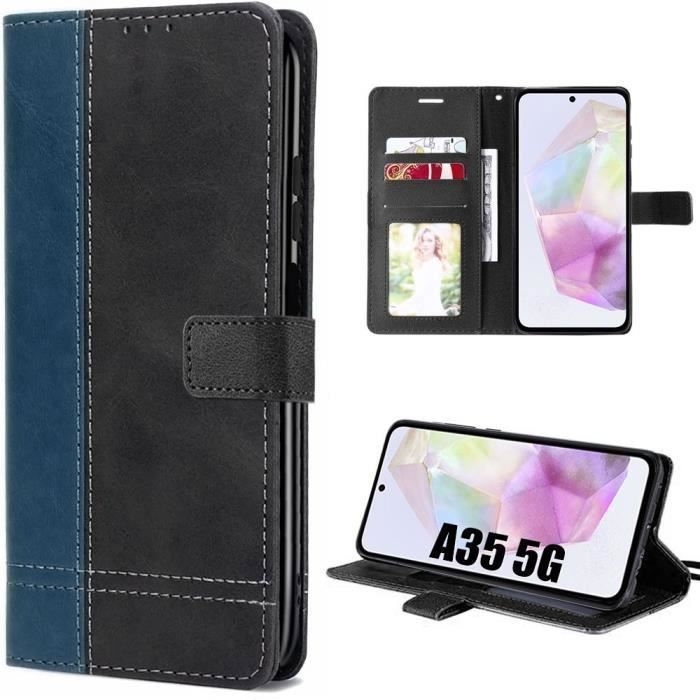 Coque de protection - BOOLING - pour Samsung Galaxy A35 5G - Bicolore - Simili cuir - Antichocs 360°
