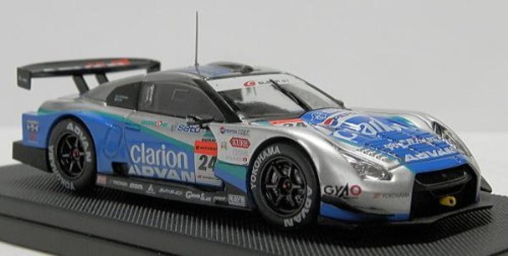 Ebro Wood One Advan Clarion Super GT500 2008 Finished Product 1/43 GT-R #24 Silver/Blue