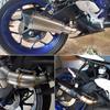 Motorrad R25 Mt25 Für Mt03 R3 Yzfr3 Yamaha YZF Auspuff Mittelverbindungsrohr Verbinden 51mm Motorrad Auspuff Schalldämpferrohr
