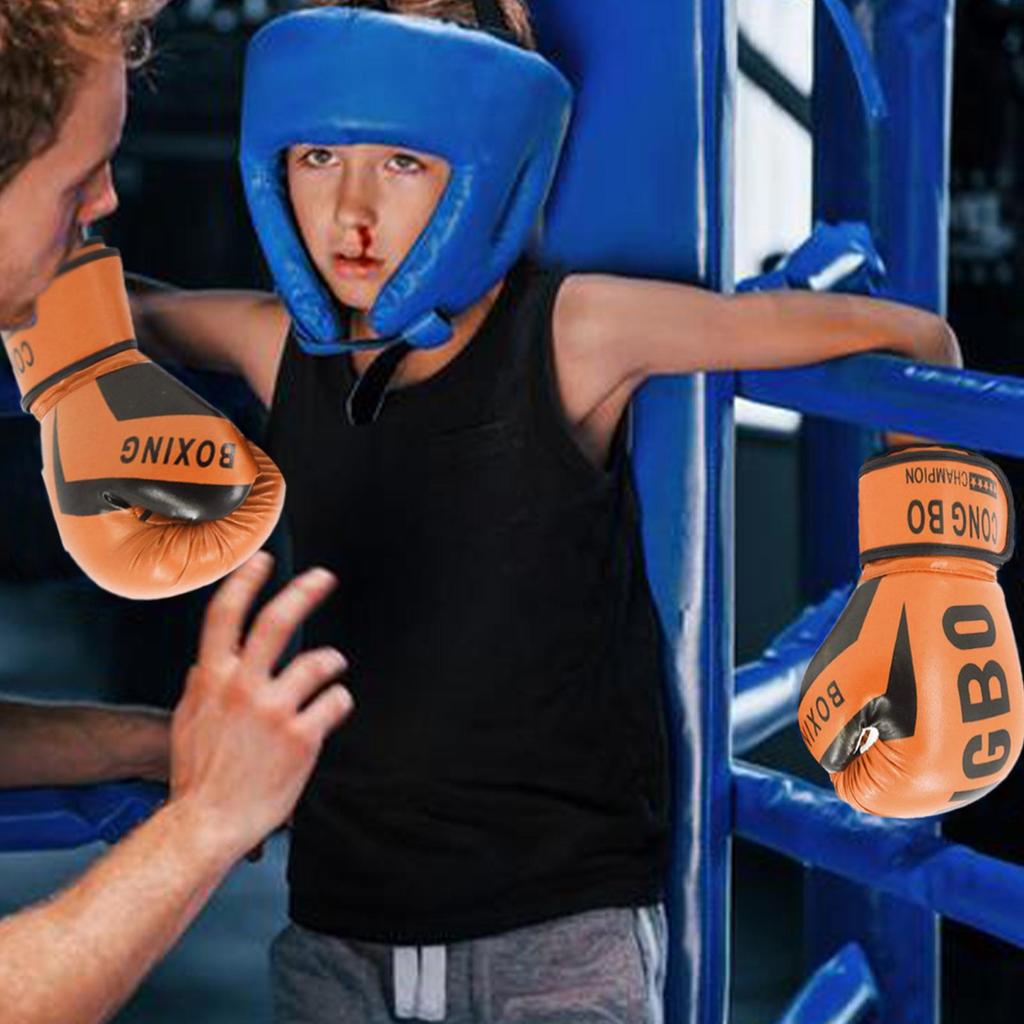 Boxing Punching Gloves Adjustable Boys Protective Sparring Mitts Comfortable Boxing Wraps Gloves for 6-12 Years Old Boys Girls