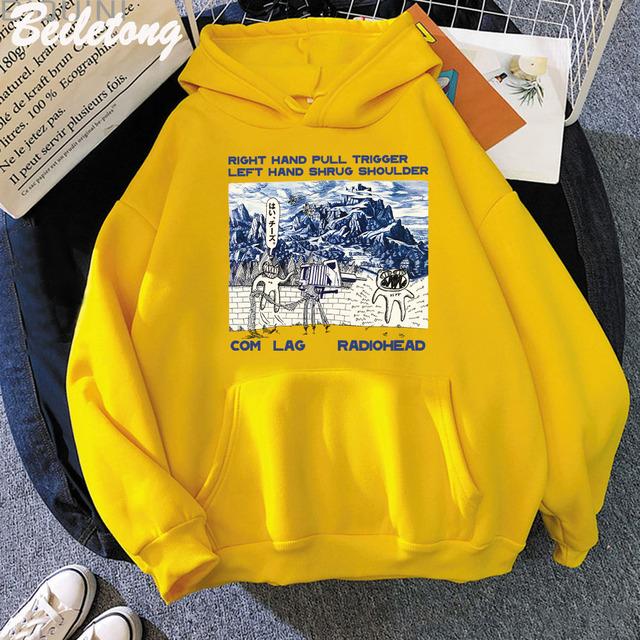 Radiohead Vintage Print Hoodie for Man/Women Hip Hop New York Tour Rock Band Music Album Sweatshirt Pullover Hoodies