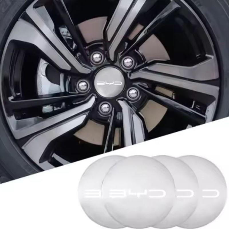 4PCS Car Wheel Center Hub Caps Cover Sticker Decals For BYD Atto Yuan Plus Song Plus Seal Seagull Dolphin Sealion Accessories