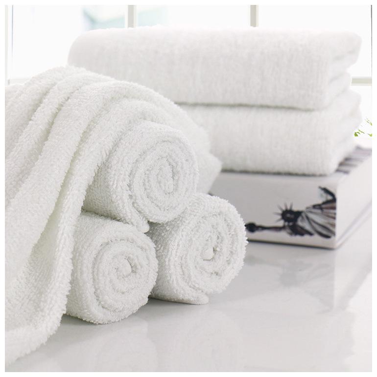 21-Count White Cotton Bath Towel Set, 90g, for Hotel Guests & Beauty Salons - Water Absorbent and Enlarged Size.
