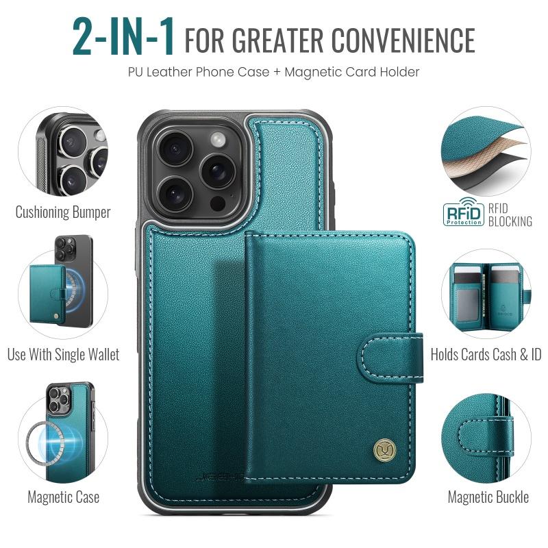 Magsafe Magnetic Leather Wallet Card Phone Case for iPhone 17 Air 16E 16 15 Pro Max 14 Plus 13 12 11 X XS XR 8 Flip Purse Cover