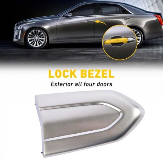 Exterior Door Lock handle Cap Cover Trim 2014- For Cadillac CTS Silver ABS