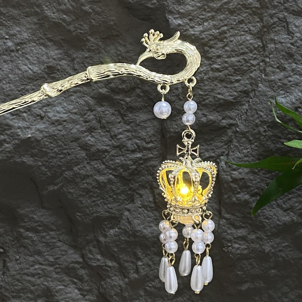 Fermacapelli Lanterna Luminosa di Alta Gamma per Gonne Hanfu - Popolare Accessorio Stile Paesaggistico