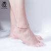 ORSA JEWELS 925 Sterling Silver Women Anklet Luxury AAAA Zirconia Full Paved Ankle Chain Tennis Anklet Gift for Girls SA03
