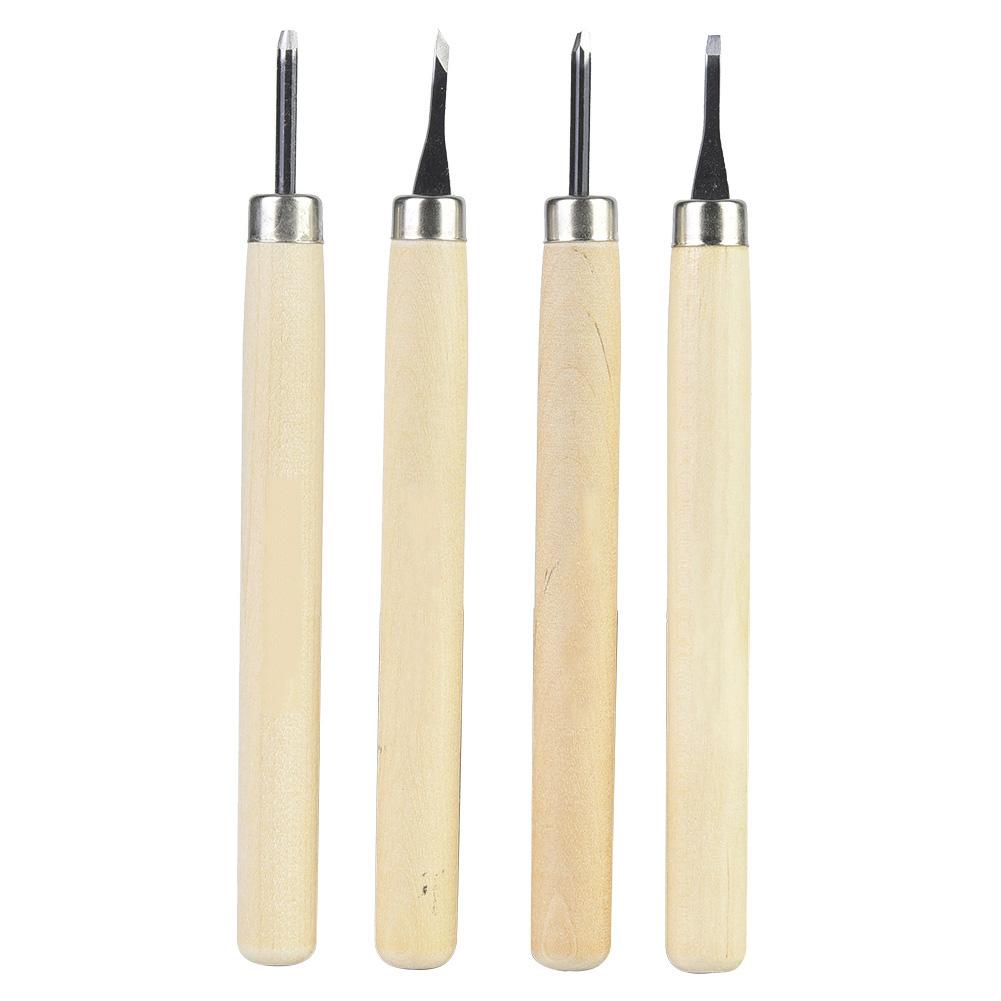 Wood Carving Knife Woodcut Knife Wood Carving Tools For Rubber Stamp Four Piece Set(No.1 Suit)