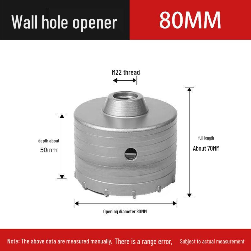 Electric Impact Drill Bit for Cement and Brick Walls - Dry Drilling Opener for Air Conditioner and Water Pipe Installations
