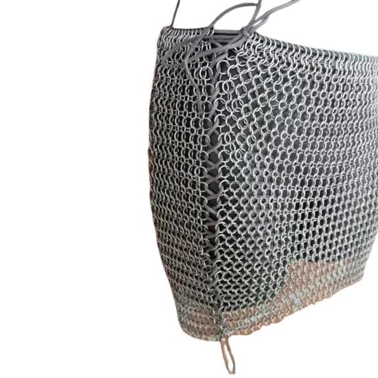 Midhalese Aluminum Chainmail Skirt, Lightweight Anodized Festival Skirt, Women's Metallic Mesh  Rave  Costume
