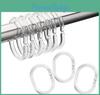 Set Of 12 Transparent C-shaped Shower Curtain Hooks Ideal For Modern And Minimalist Decor