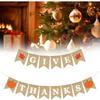 Letter Give Thanks Banner Burlap Flag Banners Thanksgiving Party Decorations