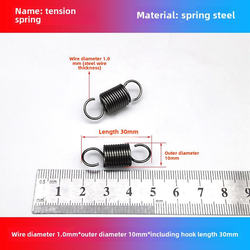 1.0mm Yellow Spring Steel Tension Spring with Hook Clamp for Mop Brake Binding Machine