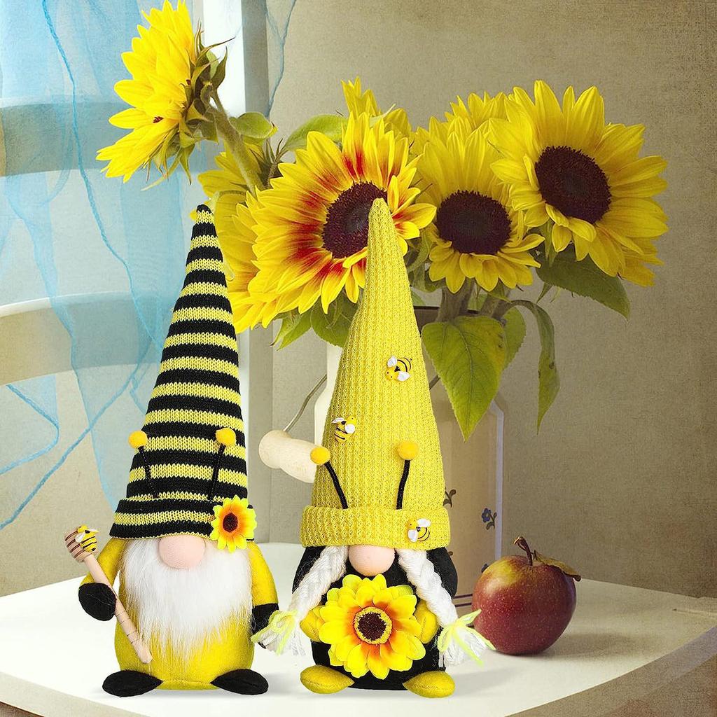 Bee Festival Sunflower Gnome Ornaments - Faceless Rudolph Doll Decor