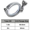 5PCS 1.5" Stainless Steel Tri Clamp, Heavy Duty Sanitary With Wing Nut and Silicone Gaskets for Ferrule TC
