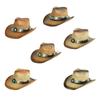 Foldable Paper Straw Hat with Bead Belt Designs for Fashion Women Men Unisex Sun Hat Panama Hat for Travel and Festival