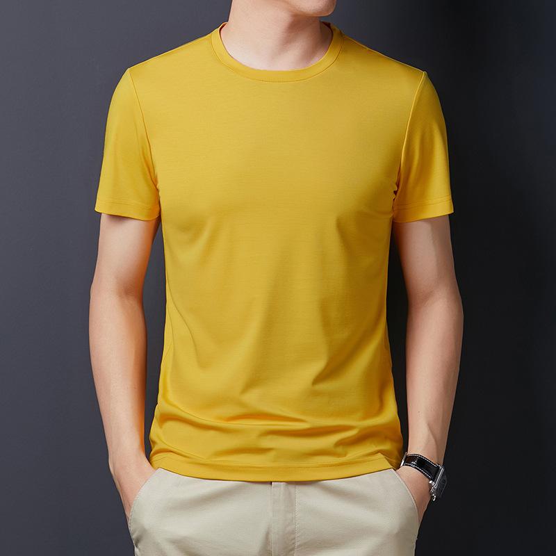 Short-sleeved T-shirt Men's Simple T-shirt Summer Round Neck Half-sleeved Solid Color Bottoming Shirt Top Thin T-shirt for Men