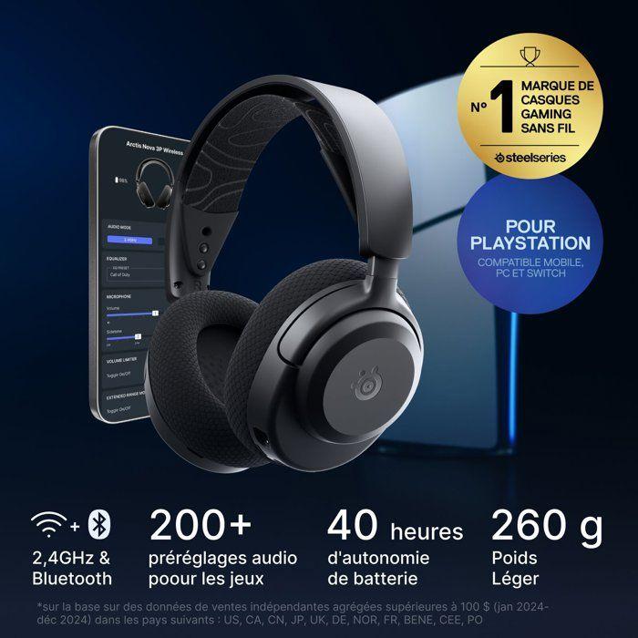 Casque Sans Fil Steelseries Arctis Nova 3pw Noir-Accessoire-PS5